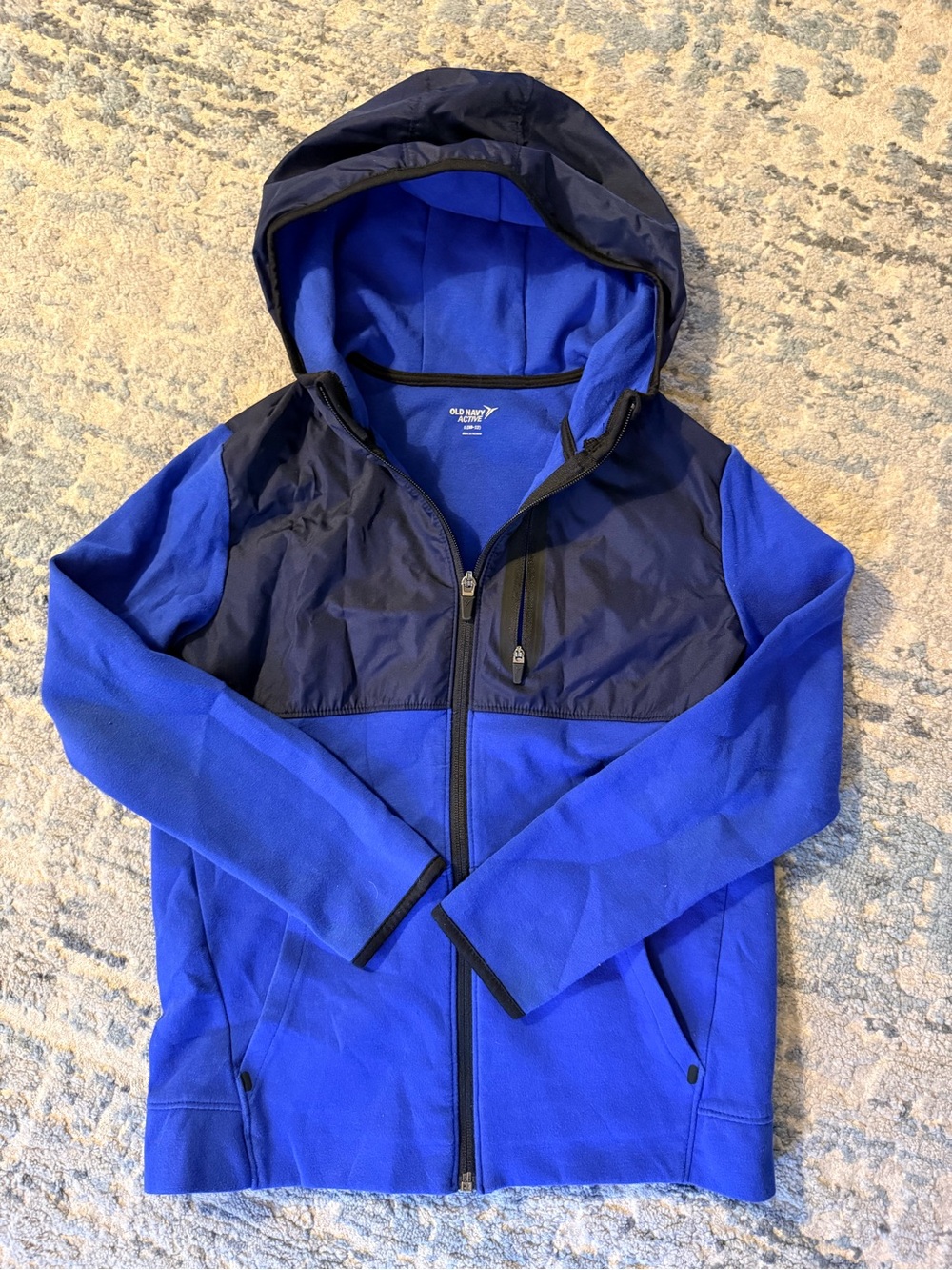 Old Navy Kids Royal Blue/Navy Hooded Jacket/Hoodie (size L)